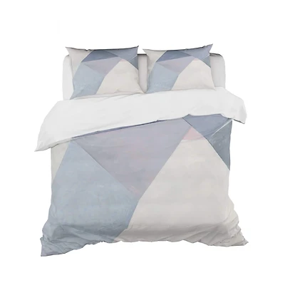 Designart 'Purple Geometric Bridge II' Geometric Bedding Set