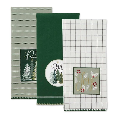 DII® Winter Woods Embellished Dishtowel Set