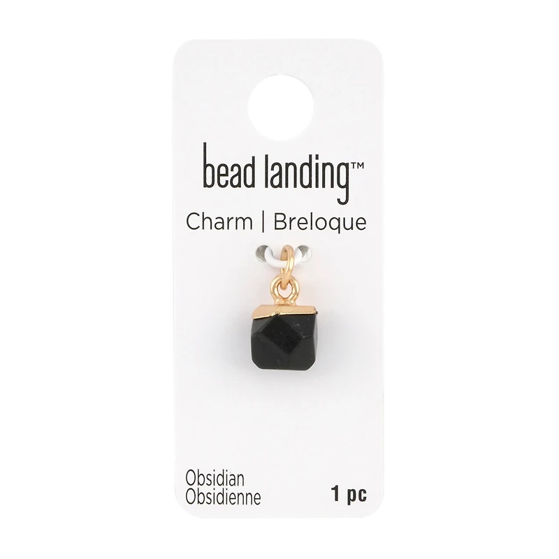 Natural Stone Faceted Ball Charm by Bead Landing