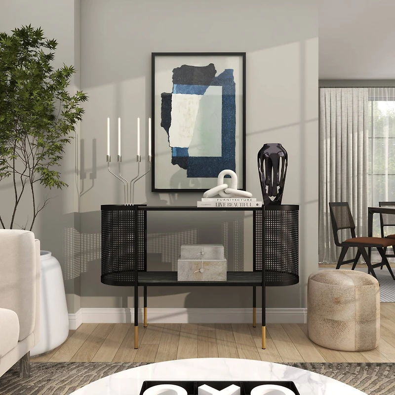 15" Black Aluminum Drip Vase with Melting Designed Body