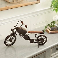 16" Black Metal Traditional Motorcycle Sculpture
