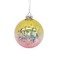 4" Yellow to Pink Ombre Glass Ornament by Ashland®
