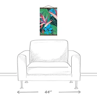 Island Palms Teak Hanging Canvas