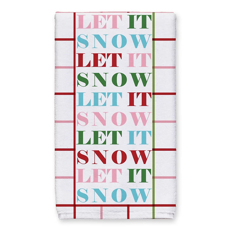 Let It Snow Grid Tea Towels - Set of 2