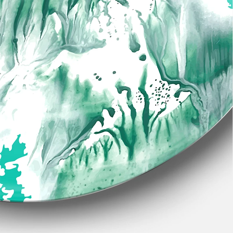 Designart - Auquamarine Landscape - Traditional Metal Circle Wall Art