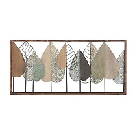 47" Brown Modern Leaves Wall Décor