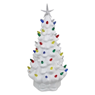 14.5" LED Lighted Retro Ceramic Christmas Tree