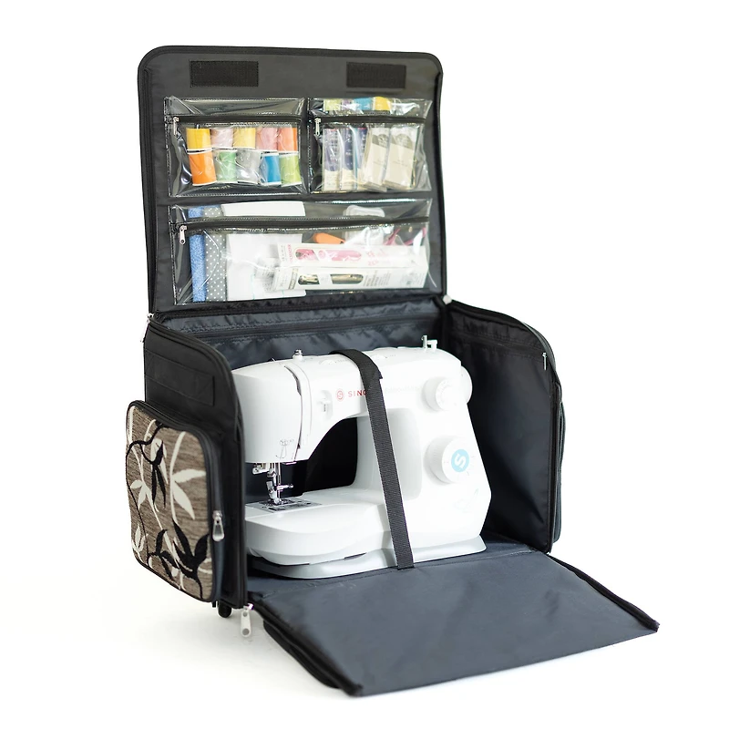 Everything Mary Black & White Tapestry Rolling Tote