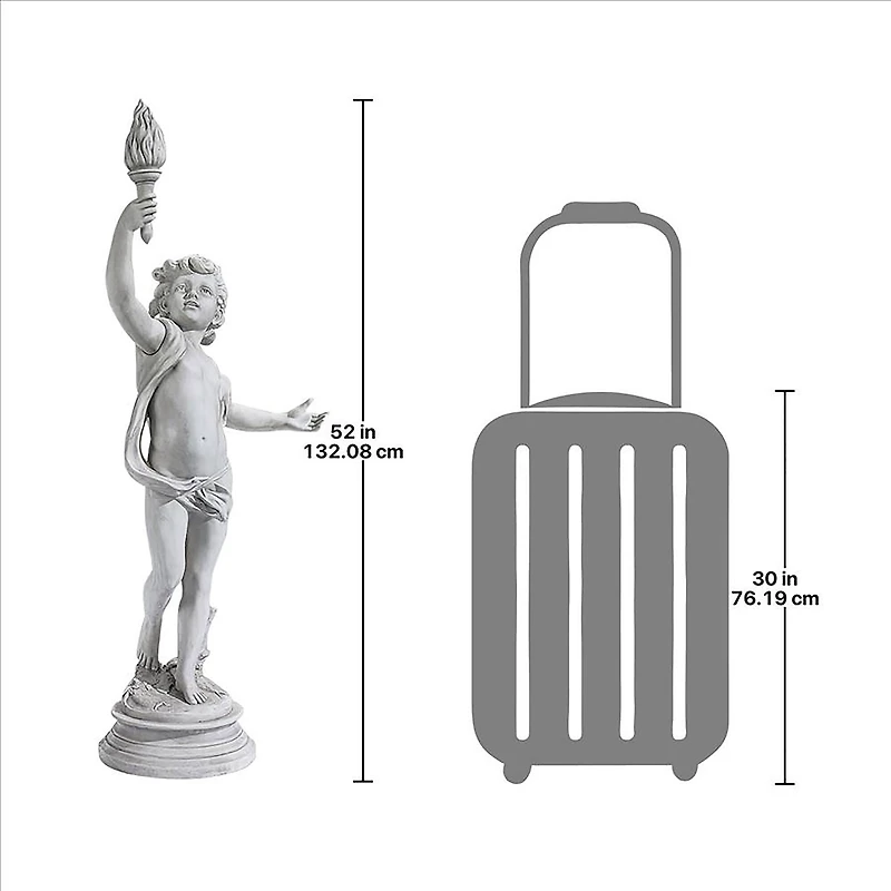 Design Toscano 52" Right Arm Raised Lighting the Heavens Grande Cherub Statue
