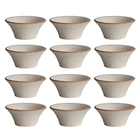Hello Honey® 4.5" Brown & Ivory Speckled Stoneware Bowls, 12ct.