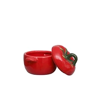 6" Tomato Ceramic Food Container with Lid by Ashland®