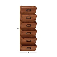 36" Brown Wood Traditional Magazine Rack Holder