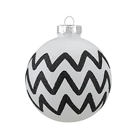 2.5" Black & White Glass Ball Décor Set