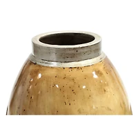 30" Brown Ceramic Rustic Vase