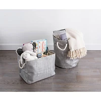 DII® 9" Lurex Gray & Silver Rectangle Paper Bin