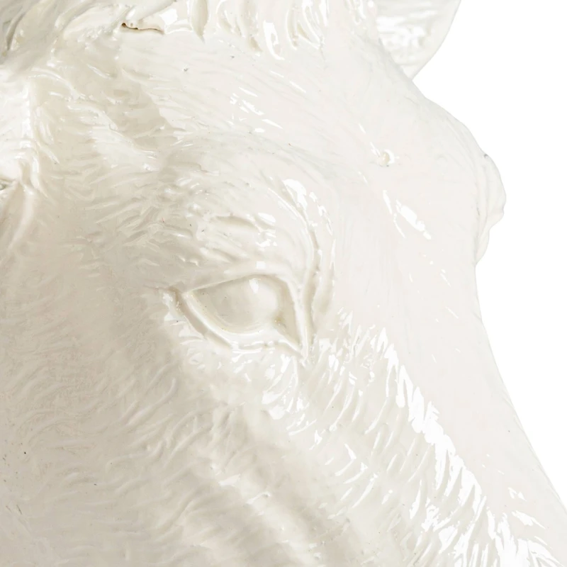 Hello Honey® 12" White Rustic Farmhouse Cow Taper Candle Holder