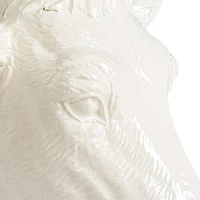 Hello Honey® 12" White Rustic Farmhouse Cow Taper Candle Holder