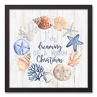 18" Dreaming of a Warm Christmas Black Framed Wall Canvas