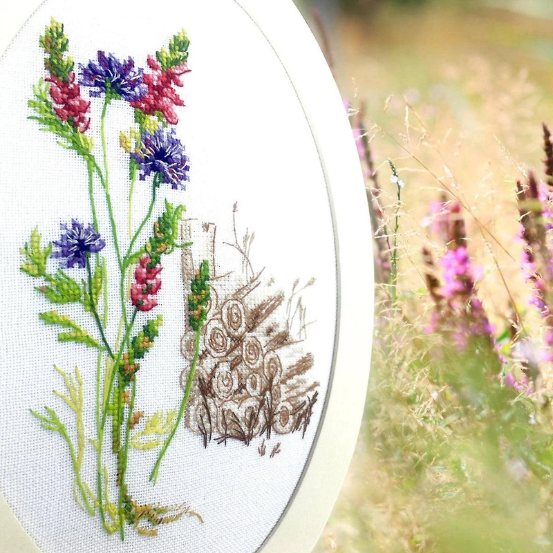 RTO Bloomy Herbs with Wood Pile Cross Stitch Kit