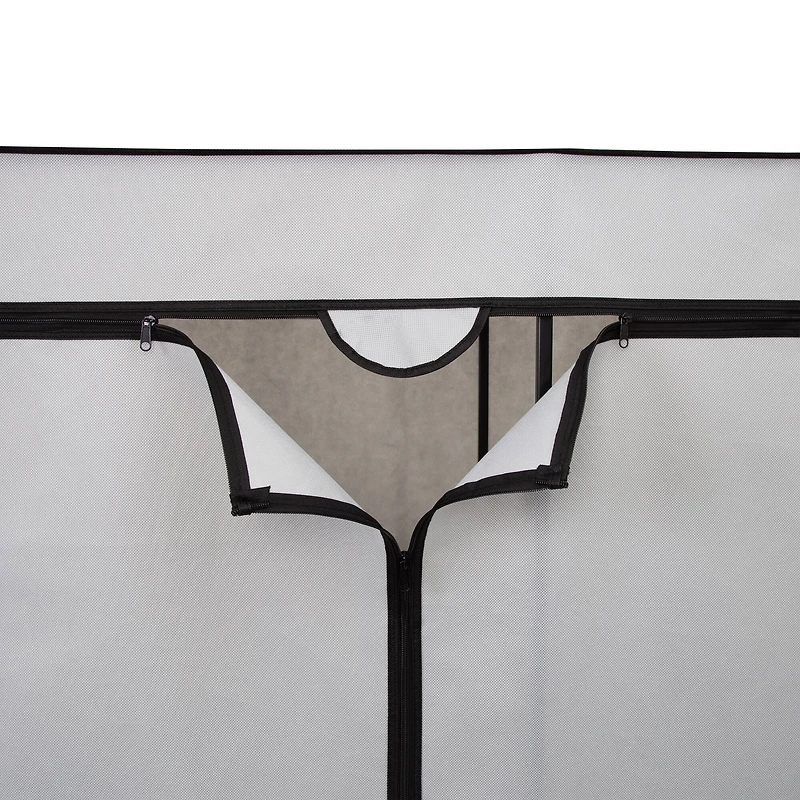 Honey Can Do 60" Gray Wide Double Door Portable Wardrobe Closet