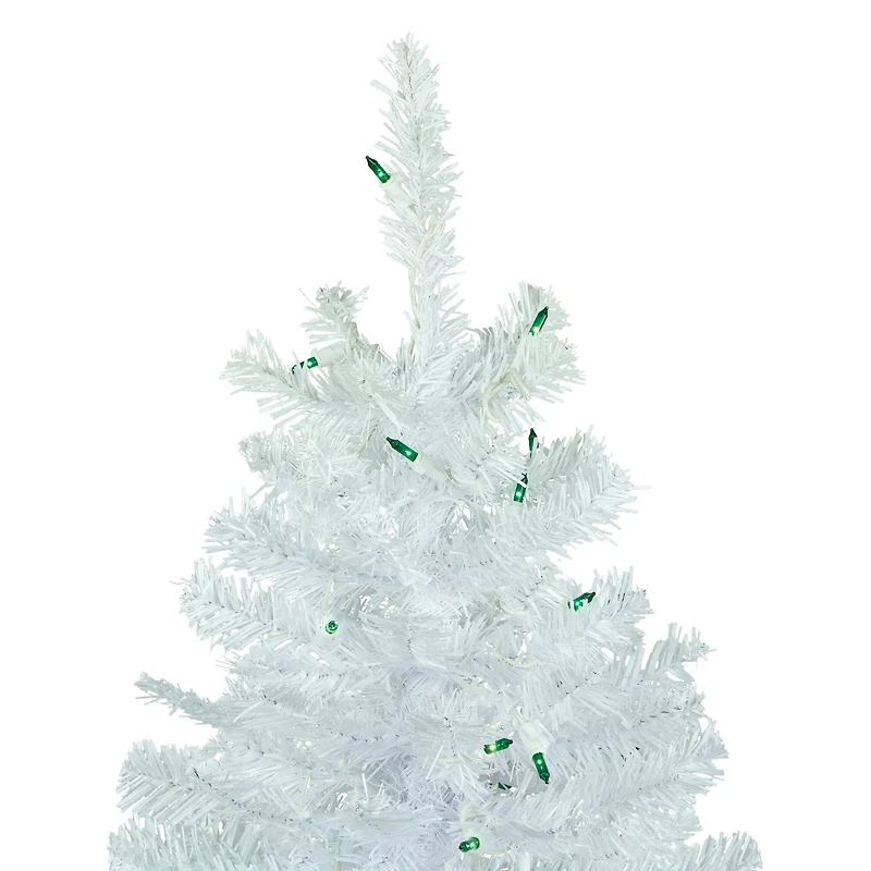 6.5ft. Pre-Lit Woodbury White Pine Artificial Christmas Tree, Green Lights