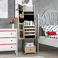 NEX™ 5ft. Yellow Jewelry Armoire on Casters with Chest Drawer