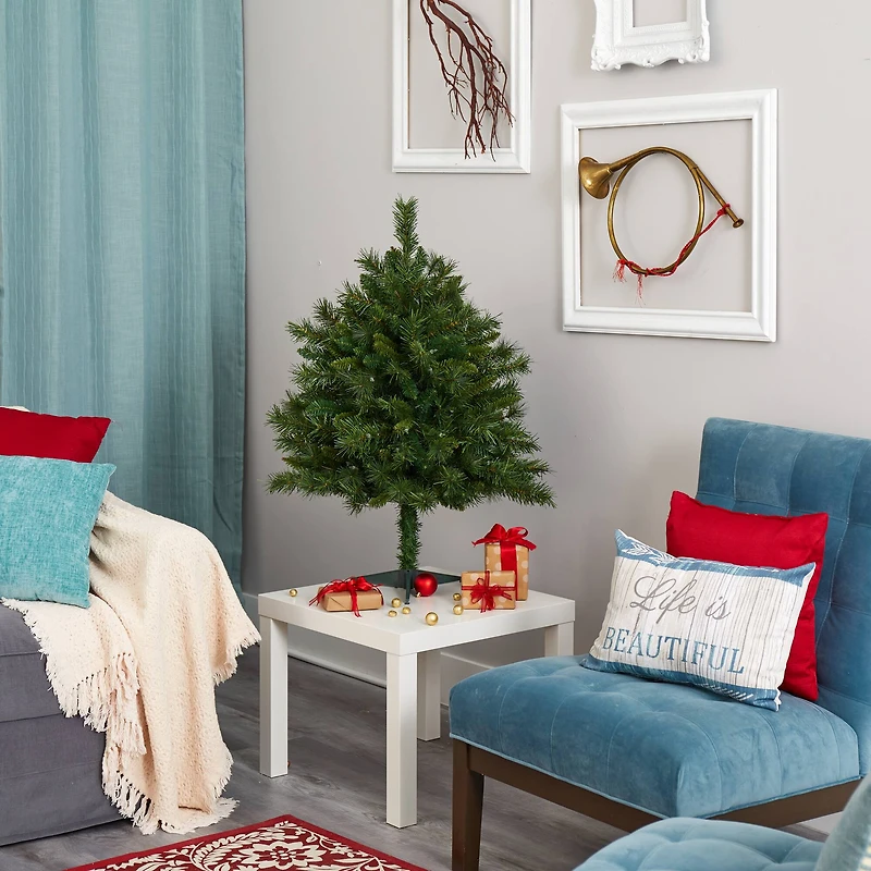 3ft. Pre-Lit Wyoming Mixed Pine Artificial Christmas Tree, Clear LED Lights