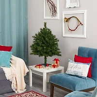 3ft. Pre-Lit Wyoming Mixed Pine Artificial Christmas Tree, Clear LED Lights