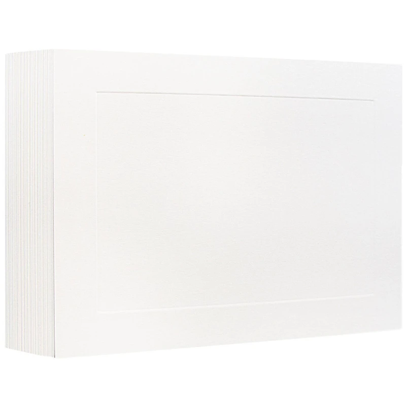 JAM Paper 5" x 6" White Panel Blank Flat Note Cards