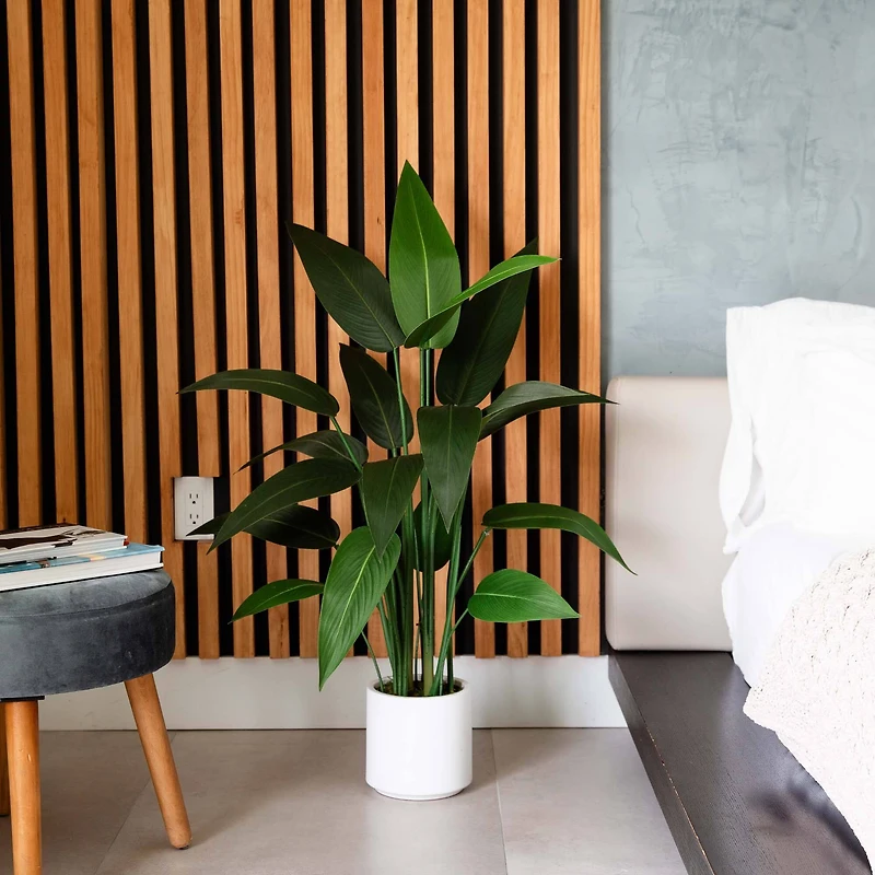 3.5ft. Sky Bird Tree in White Decorative Planter