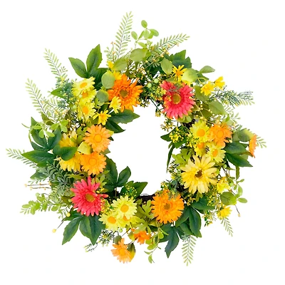 24'' Multicolored Chrysanthemum Floral Wreath