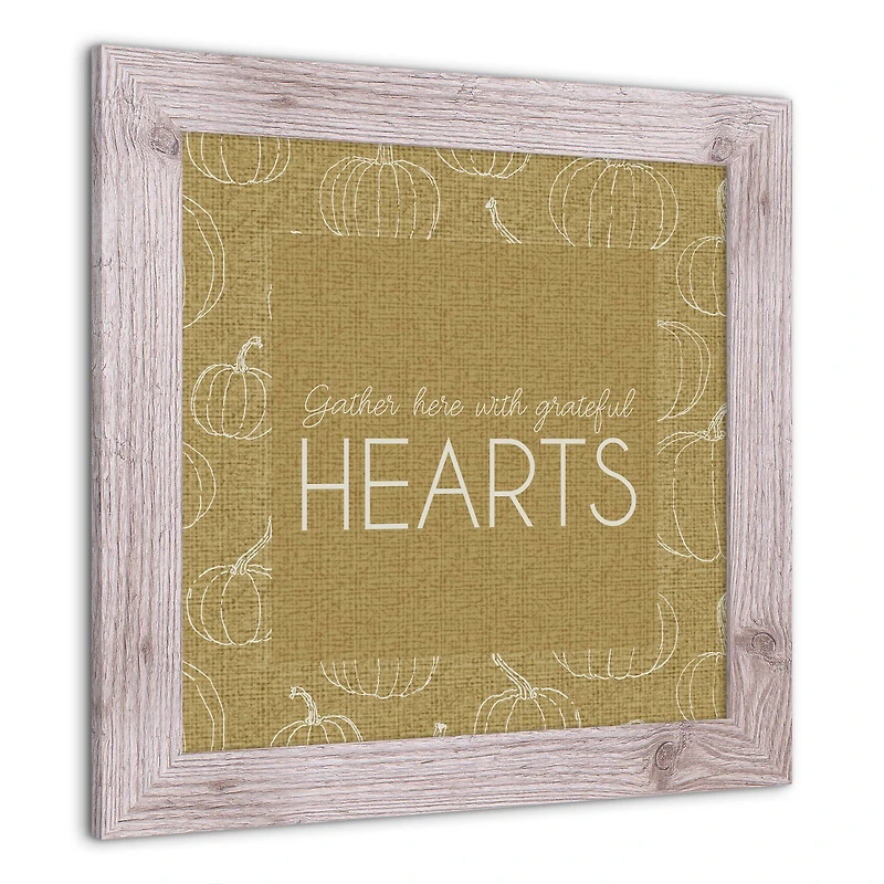 Grateful Hearts Print in Western White Frame
