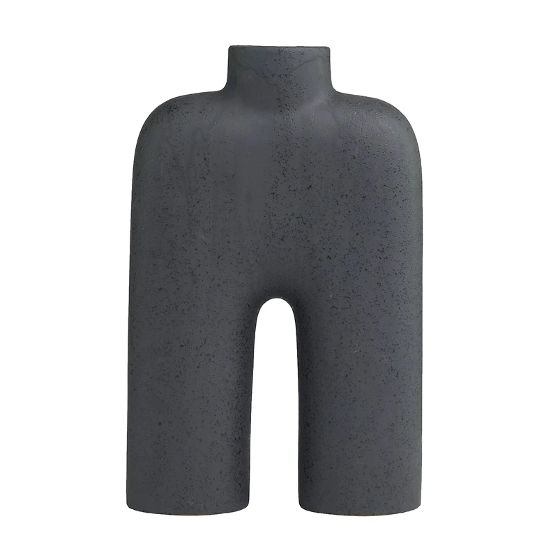 The Novogratz 13" Black Ceramic Arched Abstract Vase
