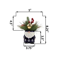 Christmas Mix In 8" Gnome Ceramic Pot