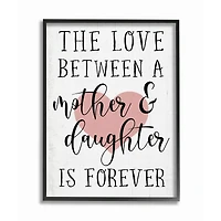 Stupell Industries Love Between Mother & Daughter Motivational Black Frame Wall Art