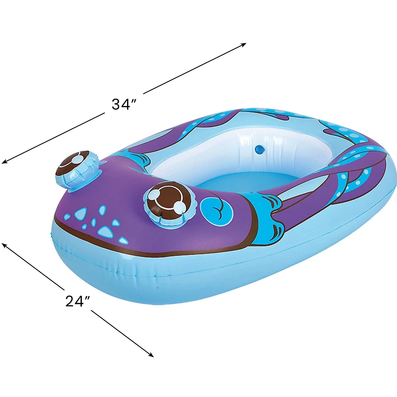 Pool Central 34" Purple Octopus Children's Inflatable Pool Boat Float