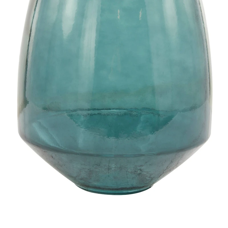 Blue Recycled Glass Handmade Spanish Vase 13" x 13" x 24"