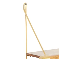 Gold Wood Contemporary Wall Hook, 14" x 23" x 6"