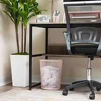 Mind Reader Garbage Round Metal Mesh Waste Basket Recycling Bin