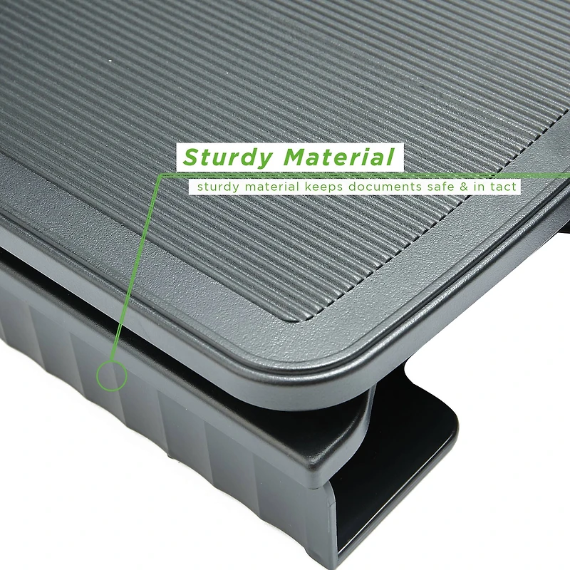 Mind Reader Black 2-Tier Swivel Top File Organizer