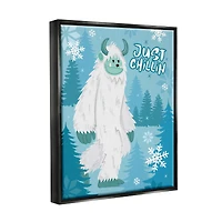 Stupell Industries Just Chillin Funny Winter Yeti Framed Floater Canvas Wall Art