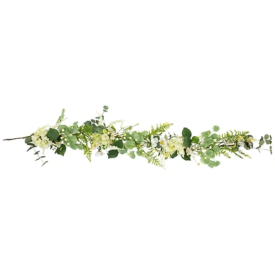 5ft. Hydrangea & Eucalyptus Artificial Floral Spring Garland