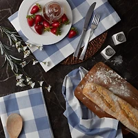 DII® Stonewash Blue Buffalo Check Dish Towels, 3ct.