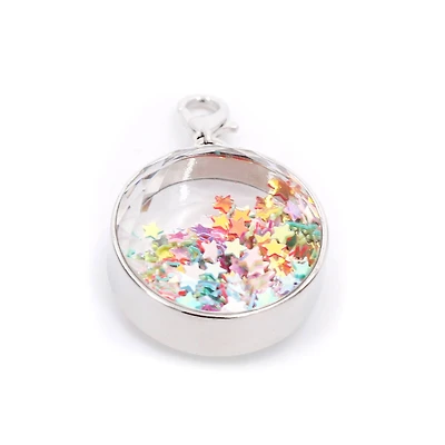 Rhodium Circle Shaker Charm by Bead Landing™