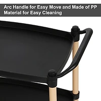 Black 3-Tier Utility Cart with Wheels