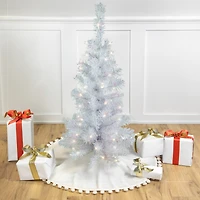 3ft. Pre-lit White Rockport Pine Artificial Christmas Tree, Clear Lights