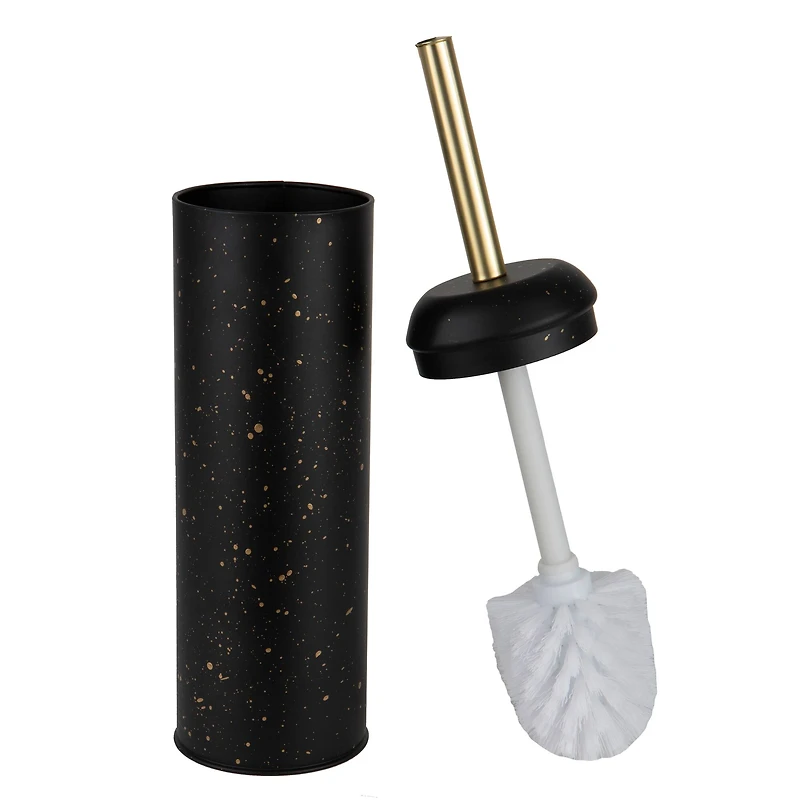 Elle Décor Black & Gold Speckled Toilet Brush & Holder