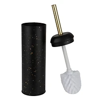 Elle Décor Black & Gold Speckled Toilet Brush & Holder