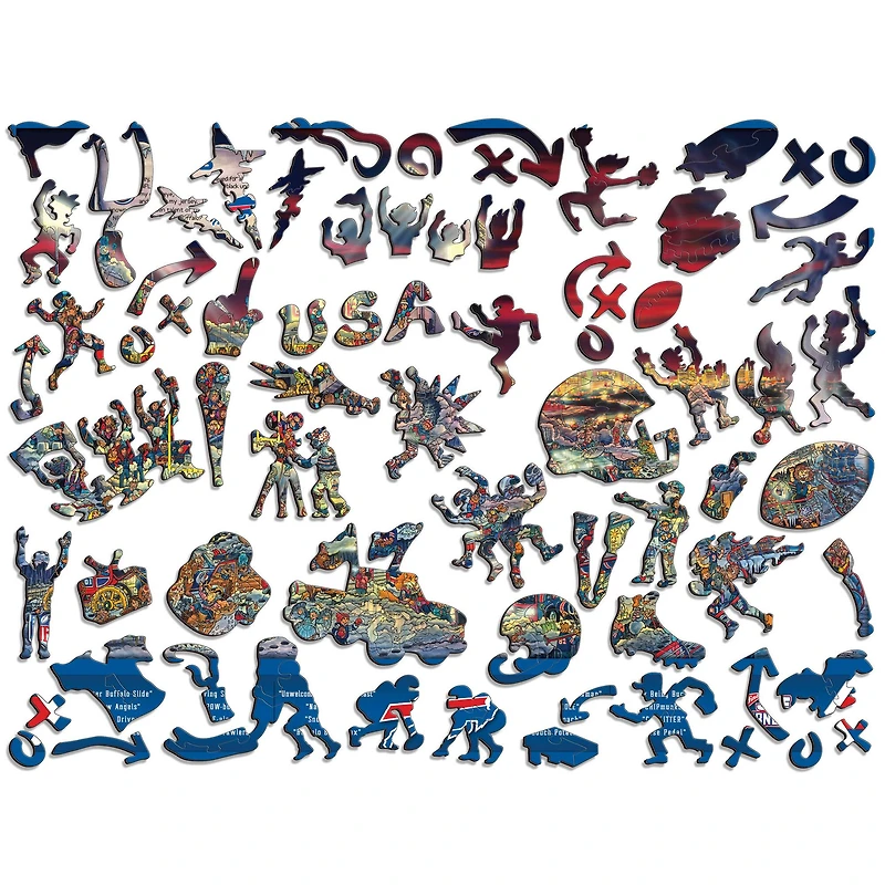 Joe Journeyman NFL Buffalo Bills 333 Piece Wooden Puzzle
