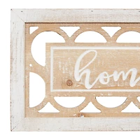 Set of 2 Beige Wood Farmhouse Sign Wall Decor, 12.25" x 7"